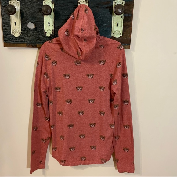 Alpha Beta Bulldog Long Sleeved Hooded Shirt Size Medium - Picture 7 of 12